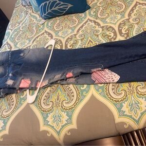 New large blue jean n pink cheetah print ( large)